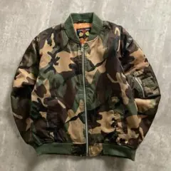 90s 迷彩 MA-1 フライトジャケット カモフラ メンズM ヴィンテージ