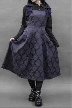 axes femme シフォンリボンキャミワンピース　紺　新品