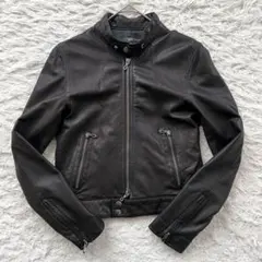 美品✨ルシェルブルー ラムレザージャケット ブルゾン 40 黒 羊革 本革 リブ 美品✨ルシェルブルー ラムレザージャケット ブルゾン 40 黒 羊革 本革