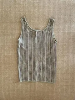 ローリーズファーム タンクトップ ノースリーブ ジャガード柄