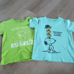 スヌーピー Tシャツ 110サイズ ライトグリーン