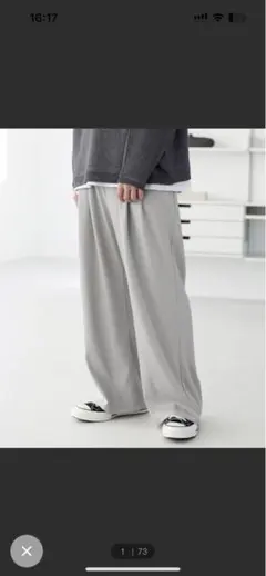 2タックストレッチワイドバギーパンツ