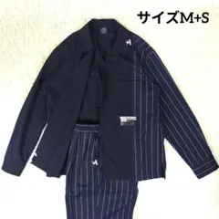 ✨極美品✨ ジーユー ミハラヤスヒロ セットアップ 切り替え ストライプ 紺