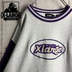 【即完売】XLARGE エクストララージ☆スウェットパイルセンターロゴリブライン