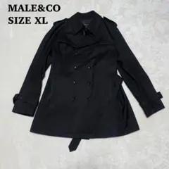 極美品　male＆co メイルアンドコー　トレンチコート　ブラック　XL