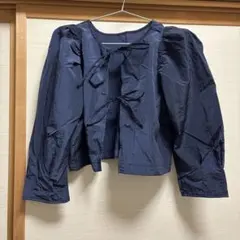 mystic パフスリーブ ブラウス ネイビー