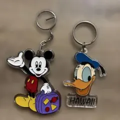 希少 ミッキーマウス・ドナルドダック アクリルキーホルダー レトロ 激レア