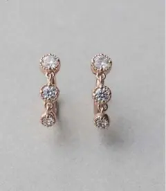 ete ピンクゴールド イヤリング キャッチ付き