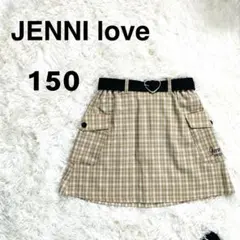 【JENNI love 】ジェニーラブ チェック柄スカパン ベルト付き150