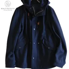 【UNITED ARROWS】ウールコート　比翼　紺　XL★