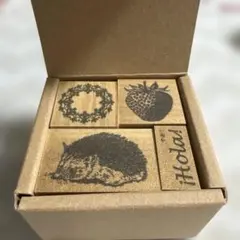 felissimo木製スタンプ4種セット 箱入り