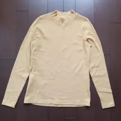 ユニクロ 長袖Tシャツ Ｌ マスタード リブハイネック