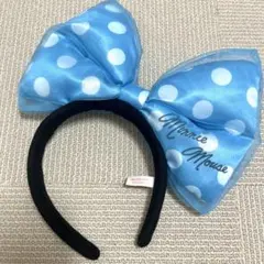 ミニー カチューシャ リボン 水色 ディズニー