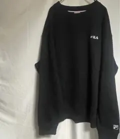 美品　FILA/フィラ ビッグシルエット ロゴ刺繍 袖プリント  スウェット