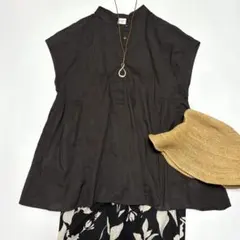 極美品☆24SS アーバンリサーチドアーズ コットンボイルサイドギャザーブラウス