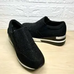 MARKA 　ビジュー スリッポン スニーカー ブラック　Ｍ