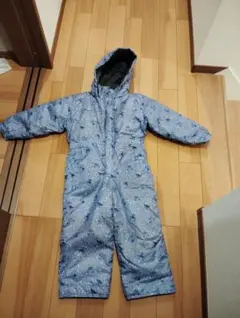 子ども用スノーウェア フード付き 青色 動物柄