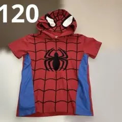 MARVEL スパイダーマン フード付きTシャツ 120