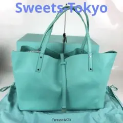 TIFFANY&Co. ティファニー ショッパー トートバッグ ブルー レディ