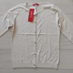 【新品未使用】レディース カーディガン パールボタン ベージュ 七分袖