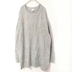 H&M グレー 長袖 クルーネック セーター シンプル