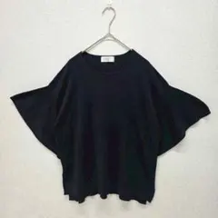 オペークドットクリップ トップス Tシャツ カットソー コットン ブラック Lのサムネイル