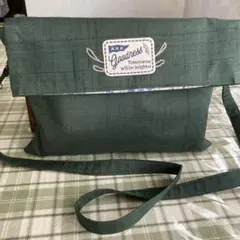 ハンドメイド ダークグリーン サコッシュ