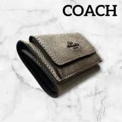 COACH コーチ　ミニウォレット　三つ折り財布　シャンパンゴールド　メタリックのサムネイル