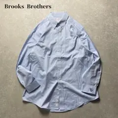 BrooksBrothersボタンダウンシャツスーピマコットンサックスブルー刺繍