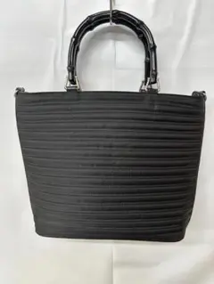 GUCCI バンブーハンドル トートバッグ ブラック ナイロン/ レザー
