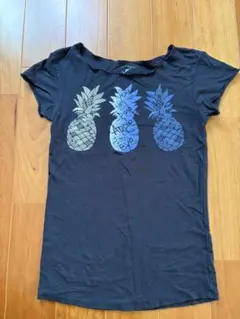 パイナップルTシャツ、紺色、フラダンス