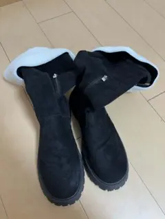 ブラックスエードロングブーツ