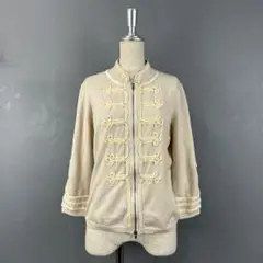 サンプル品 レキップヨシエイナバ チャイナ風フルジップニット 七分袖カーディガン