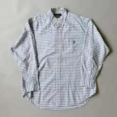 ポロ ラルフローレン ギンガムチェック ボタンダウンシャツ　ブルー/ホワイト