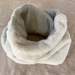 中川政七商店 スヌード マフラー ファー アイボリー×グレー