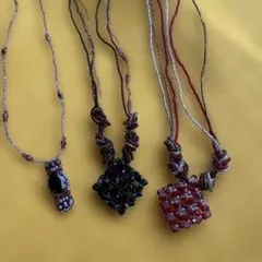 ビーズネックレス3個セット