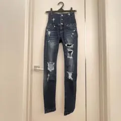 EMODA ハイウエストスキニーデニム ダークブルー