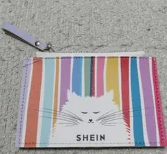 SHEIN ストライプ 猫 パスケース