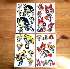 パワーパフガールズ キラキラ 大きなステッカー シール 4枚セット