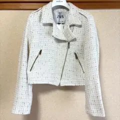 【新品・未使用・タグ付き】人気アイテム★ZARA白ツイードジャケット