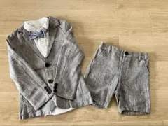 next フォーマルスーツ グレー 120cm コットンリネン　4点セット