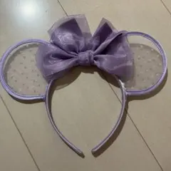 ドットレースミニーカチューシャ　紫