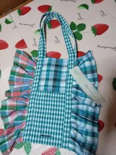 milo and チェック柄フリルトートバッグ