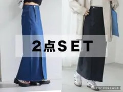 定価17380円　新品タグ付【Kastane】アシメデニムロングスカート 二点のサムネイル