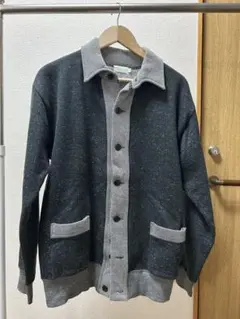 Heller's Cafe wool混　ごま塩 sweatカーディガン