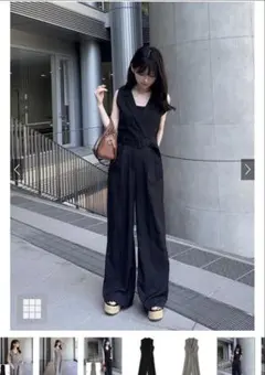 【新品】 ベルト付きテーラードオールインワン nh121 GRL