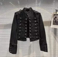 Women's denim Napoleon Jacket y2k opium