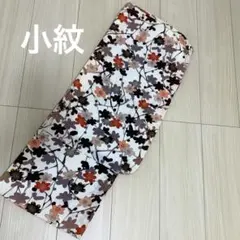 着物 花柄 小紋 白地 赤 オレンジ 梅