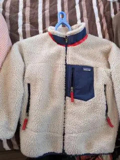 Patagonia フリースジャケット クリーム色/ネイビー