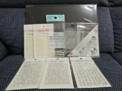 新品未開封　ラインストーン　シール　黒ボール紙　パール　ストーン